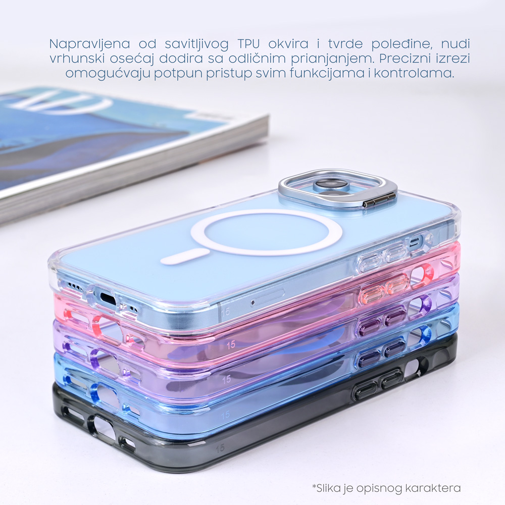 Maska Magsafe transparent za iPhone 14 6.1 crna - Slika 3