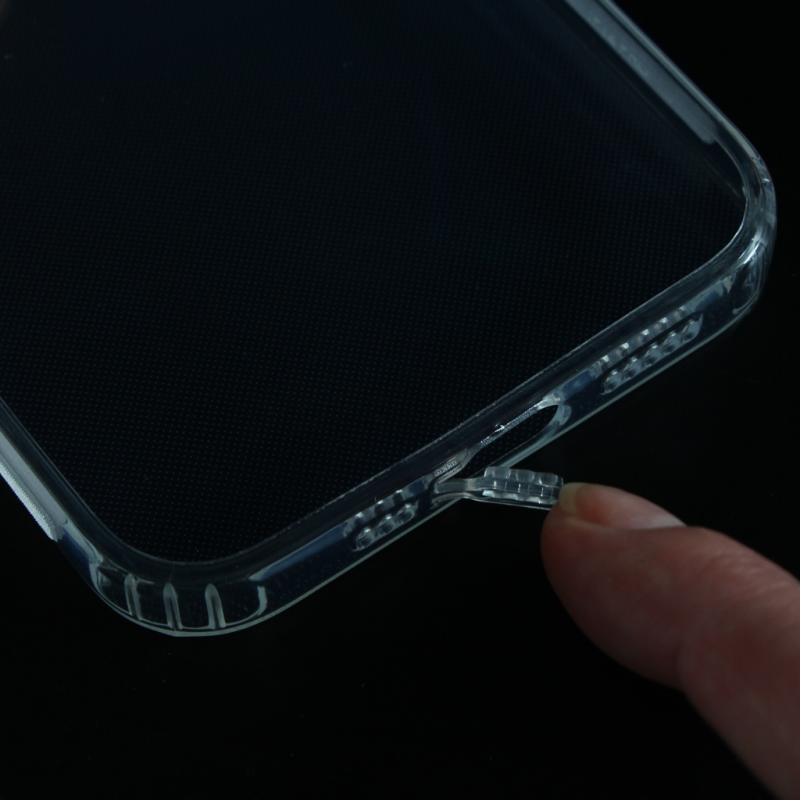Maska silikonska Ultra Thin with pluggy za iPhone 12 Pro Max transparent - Slika 2