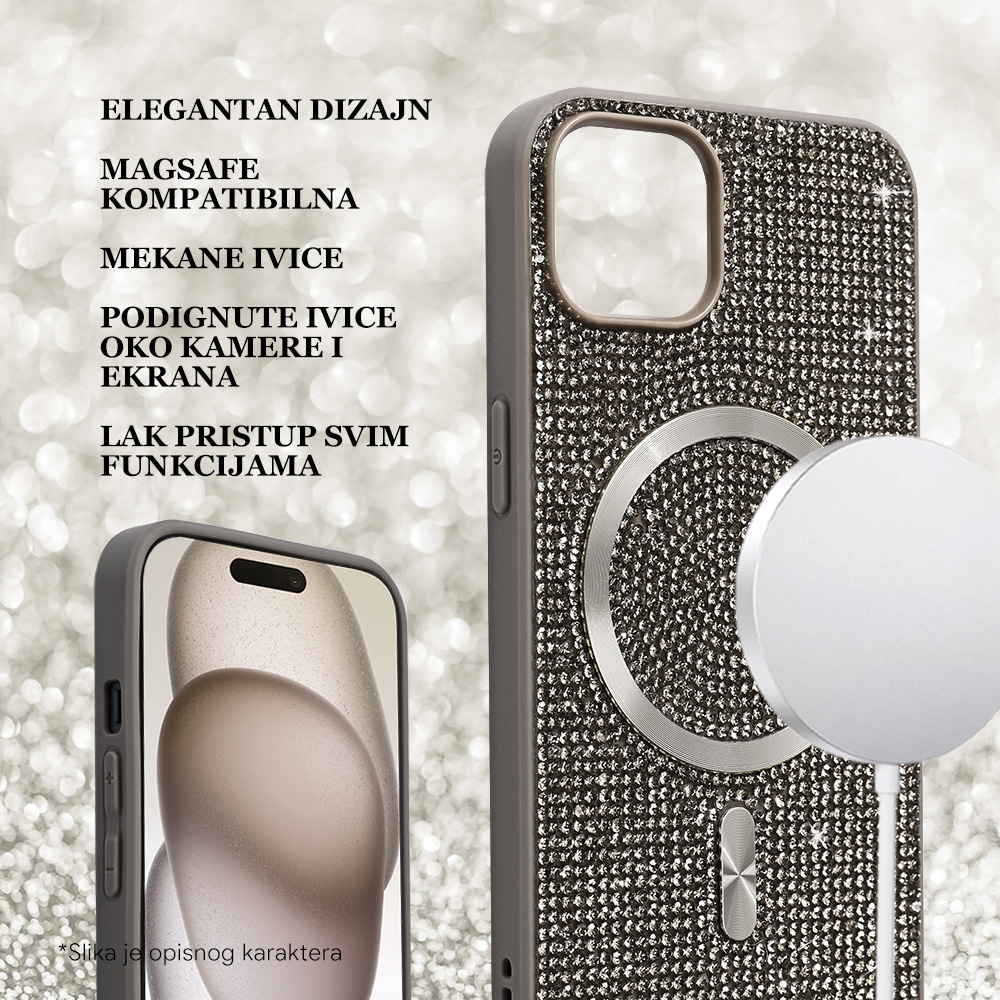 Maska Magsafe Glam za iPhone 16 Plus 6.7 zelena - Slika 3