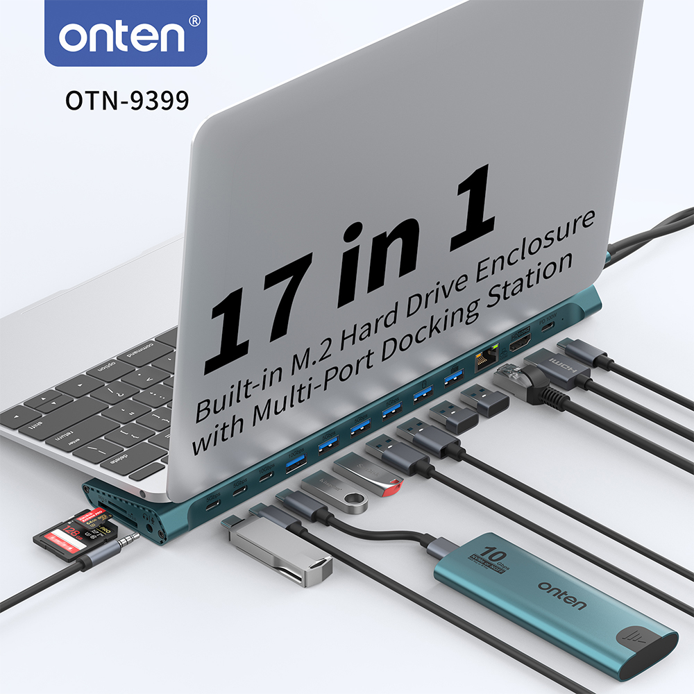 Dock stanica multifunkcionalna USB Type-C 17u1 sa prikljuckom M.2 SSD (OTN-9399) Onten - Slika 3
