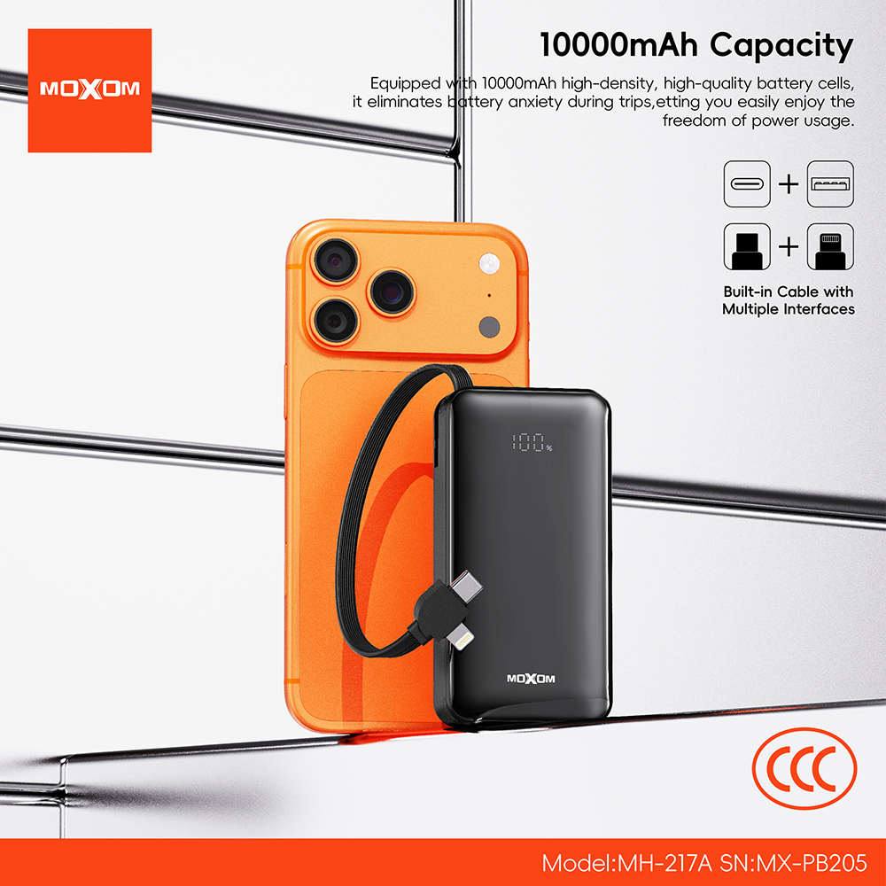 Power Bank Moxom MX-PB205 Mini fast charge 22.5W 10000mAh crni - Slika 2