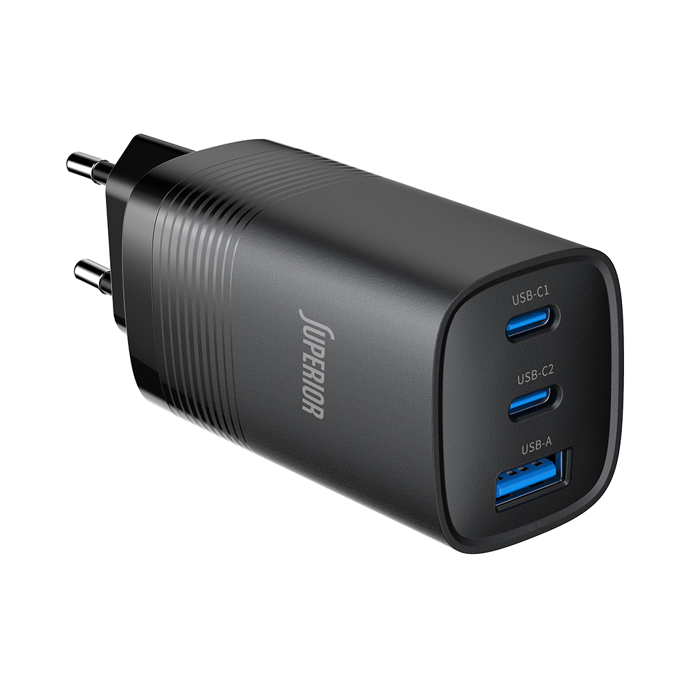 Kuciste punjaca Comicell Superior CO-6501L 65W GaN Fast PD + USB crno - Slika 2