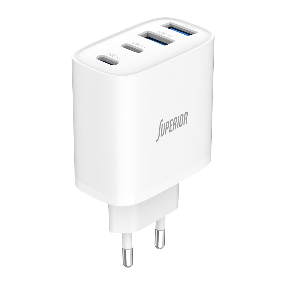 Kuciste punjaca Superior SU-4001AACC 40W GaN Fast PD + USB belo