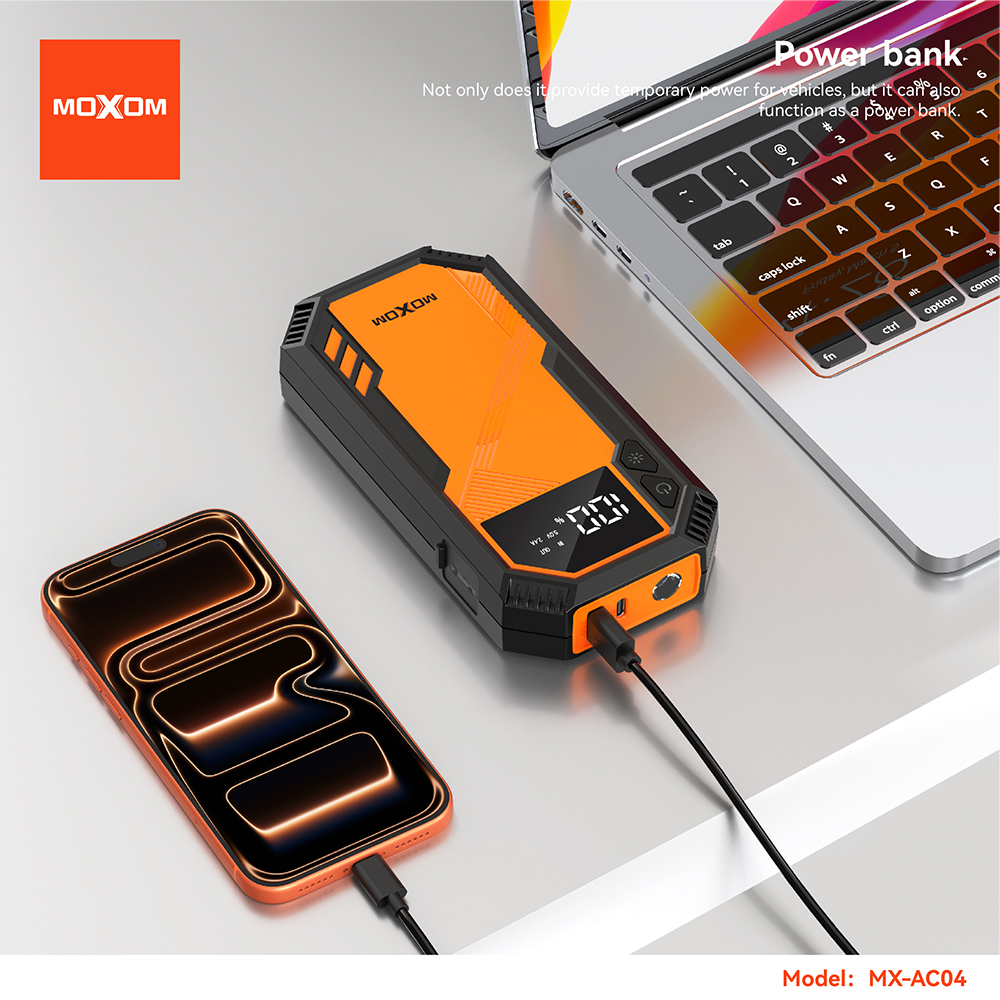 Starter sa power bankom Moxom MX-AC04 narandzasta - Slika 2