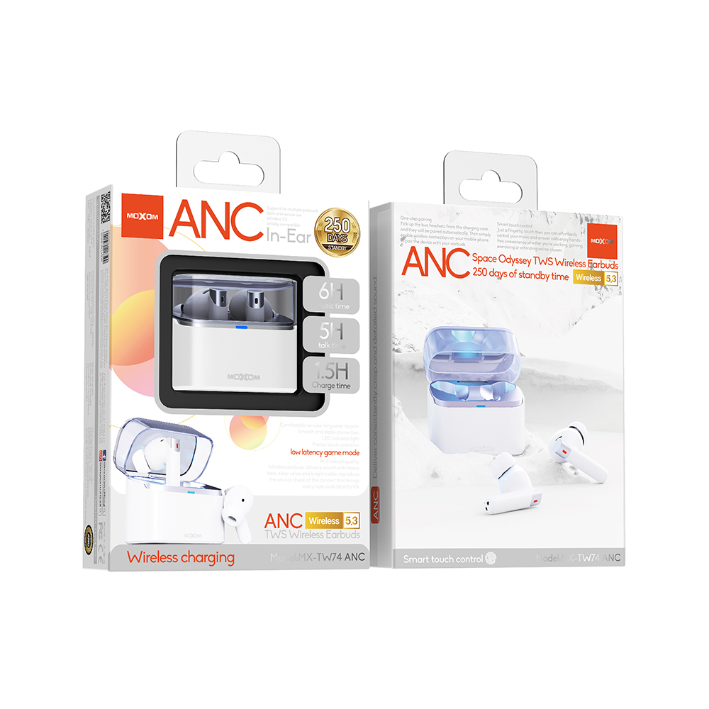 Slusalice bluetooth Moxom MX-TW74 ANC bele - Slika 2