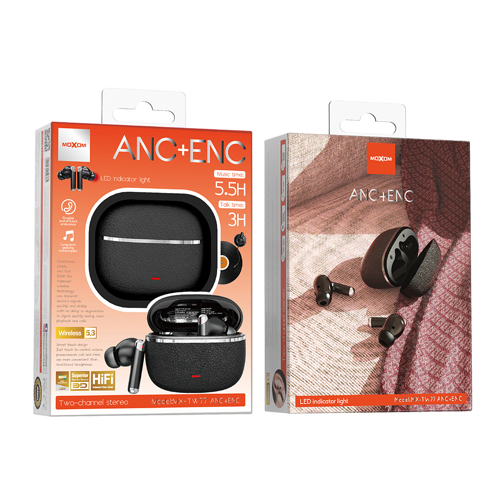 Slusalice bluetooth Moxom MX-TW77 ANC+ENC crne - Slika 2