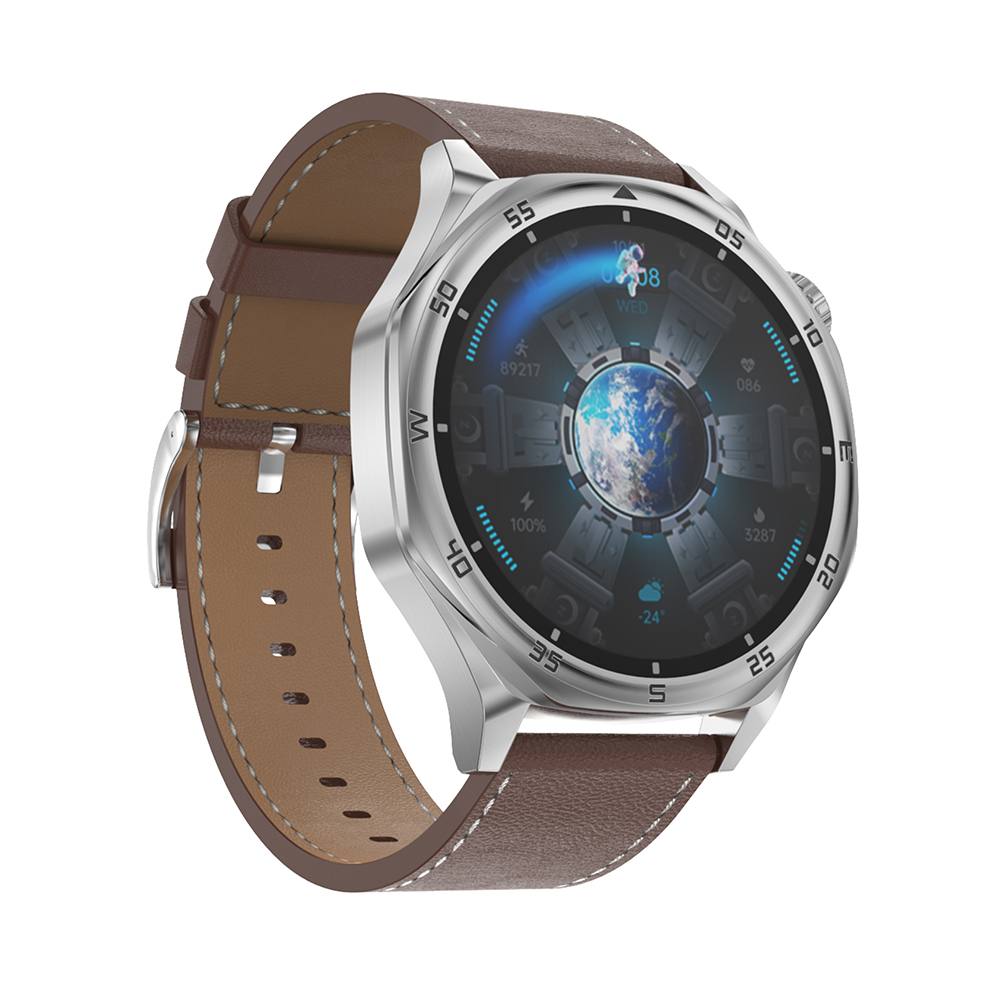 Smart Watch DT5 sivi (plava silikonska i braon kozna narukvica) - Slika 2