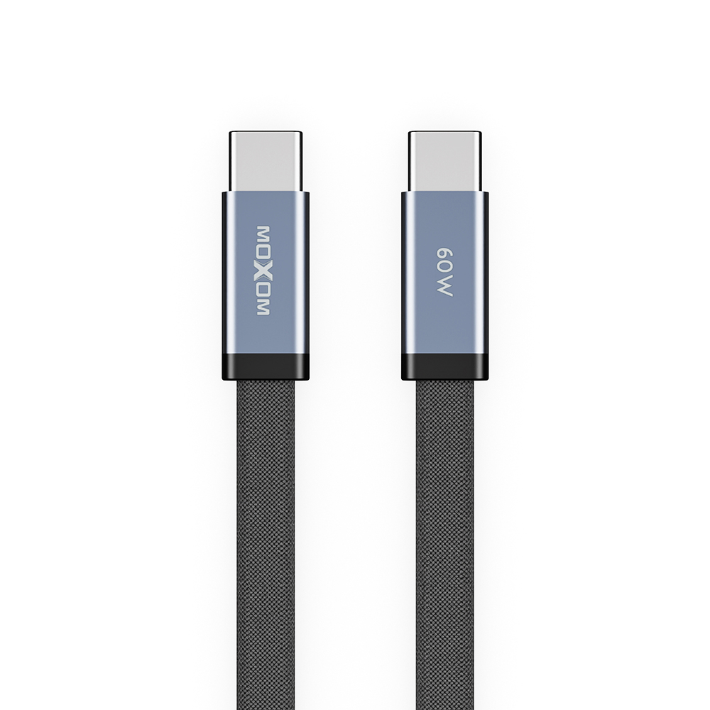 USB data kabal MOXOM MX-CB372 pleteni Fast 60W 3A Type-C na Type-C 1m crni