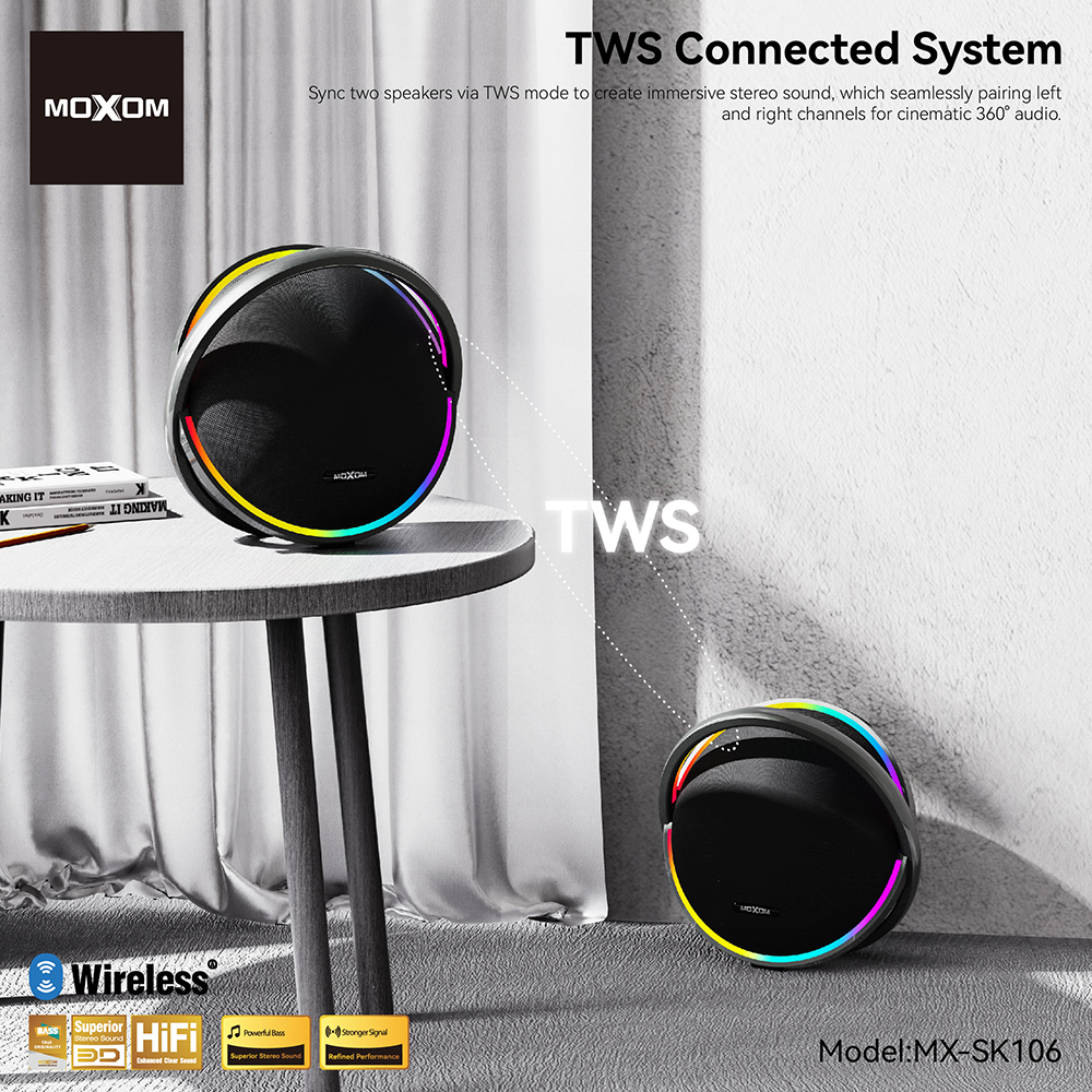 Zvucnik bluetooth Moxom 300W MX-SK106 sa dva mikrofona crni - Slika 3