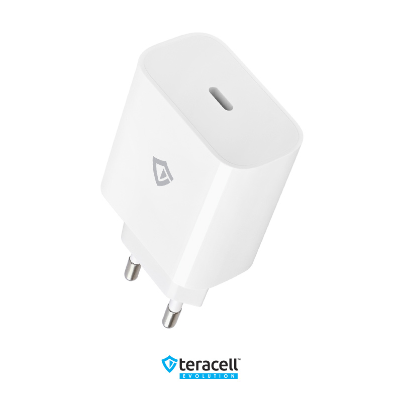 Kucni punjac Teracell Evolution TC-18 PD Fast charging 30W sa PD iPhone lightning kablom beli CE - Slika 2