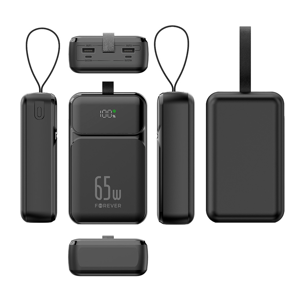 Power bank Forever TB-400 PD+QC USB-A/Type C 65W 20000mAh crni - Slika 3