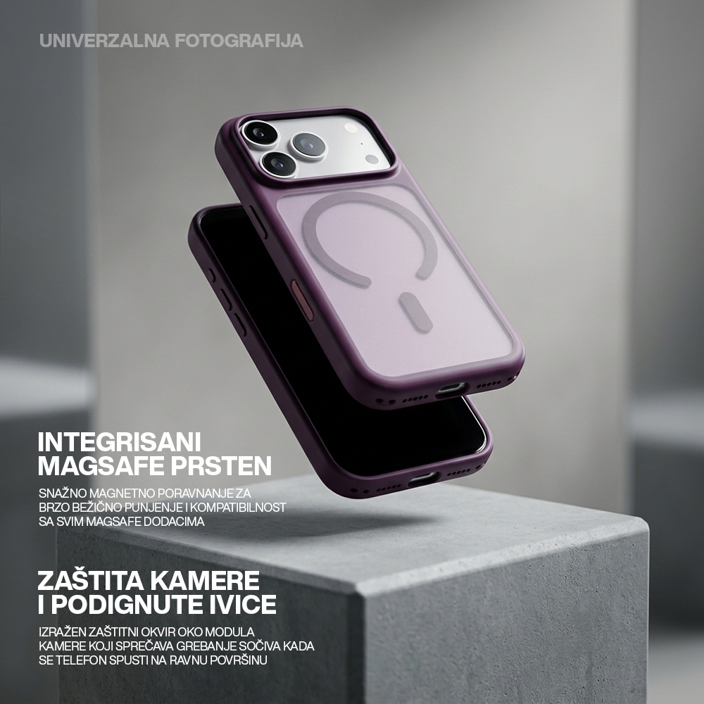 Futrola SHADOW MagSafe za iPhone 17 Pro (6.3)/iPhone 18 Pro (6.3) ljubicasta (big camera) - Slika 2