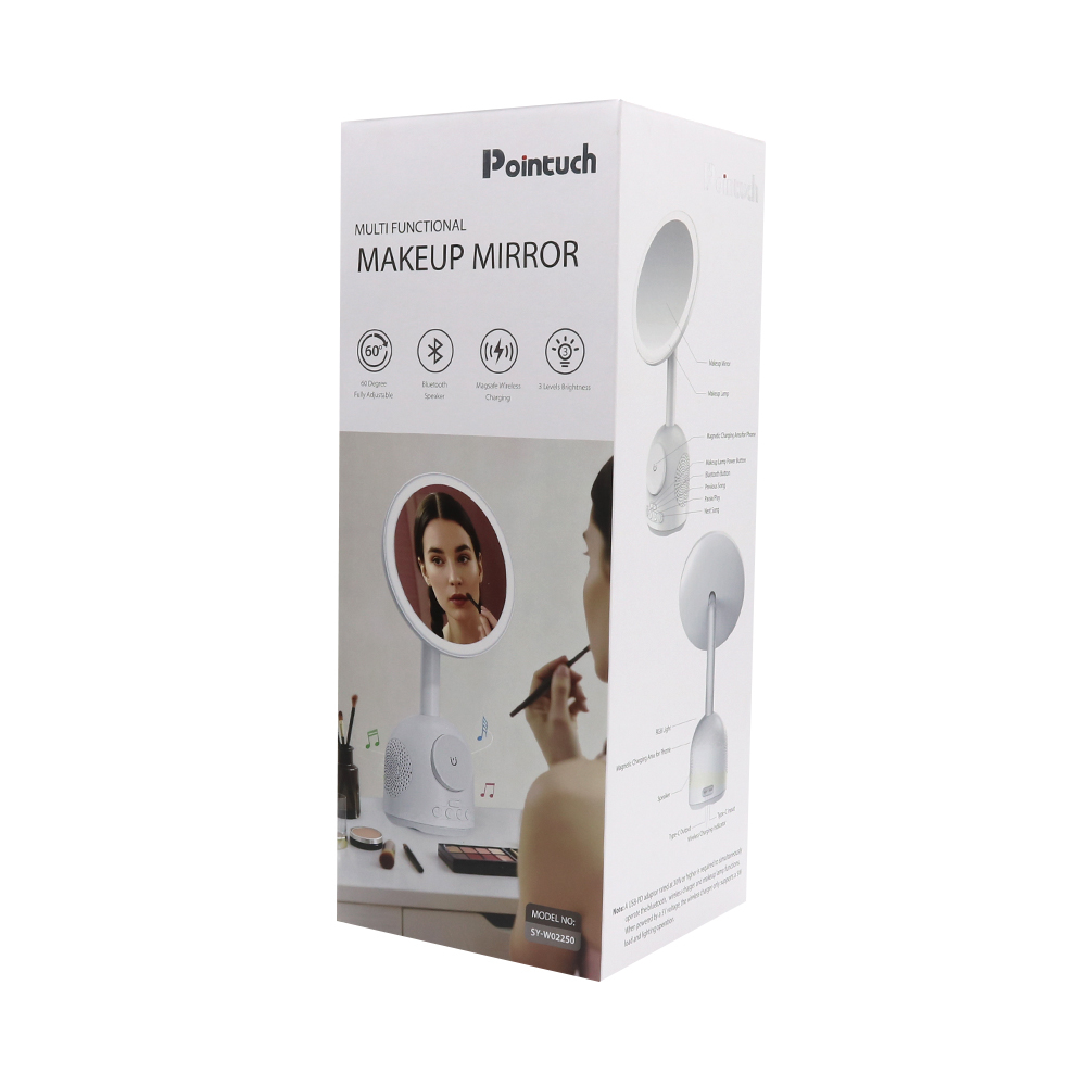 Zvucnik bluetooth + Ogledalo makeup + Bezicni punjac MagSafe SY-W02250 beli - Slika 2
