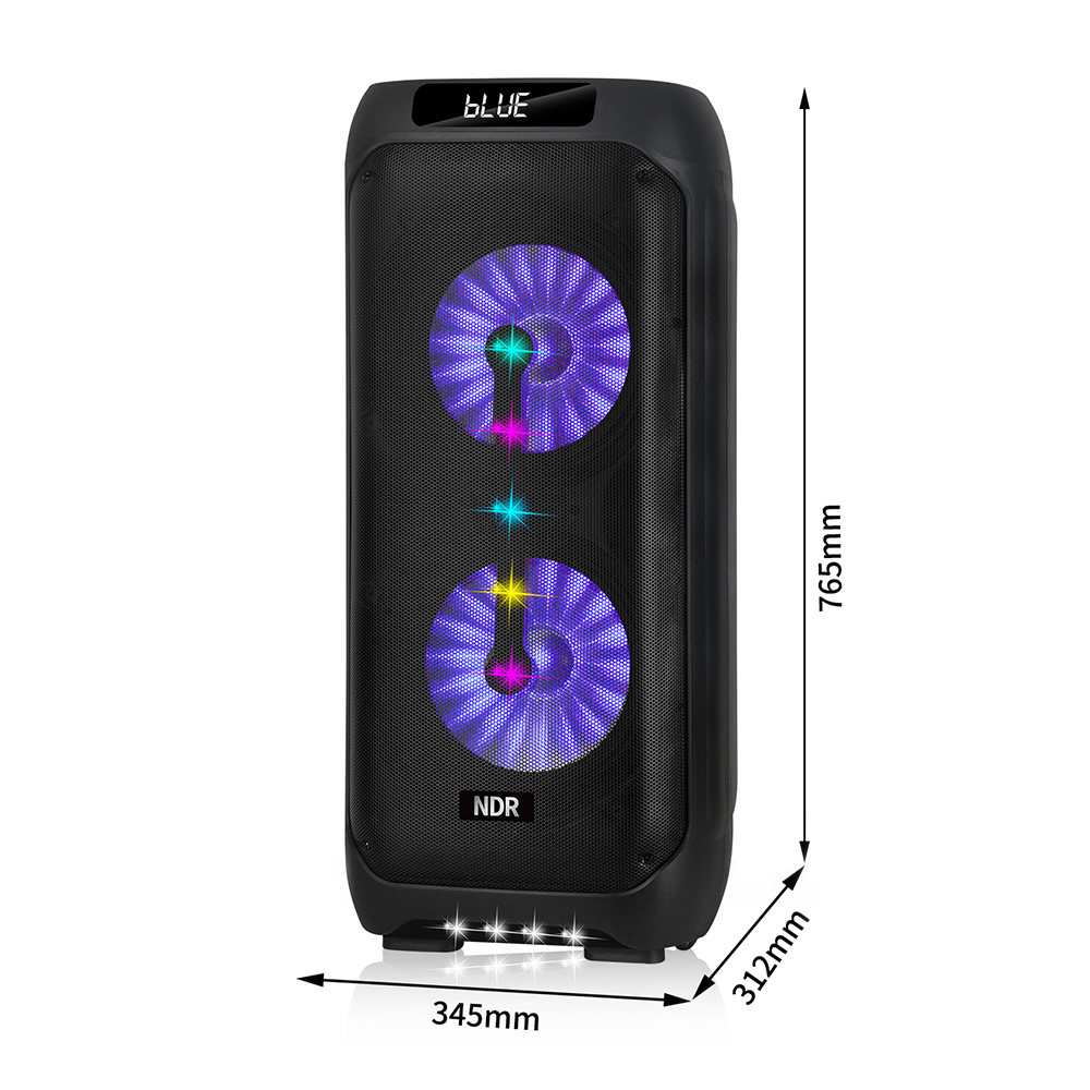Zvucnik bluetooth NDR-S110 40W 2 x 10inca sa dva mikrofona crni - Slika 2