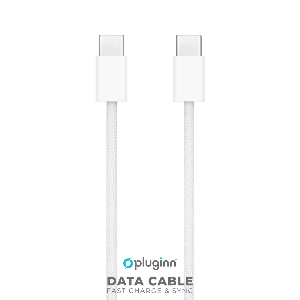 Data kabl Pluginn fast PD 60W Type C na Type C beli 1m - Slika 2