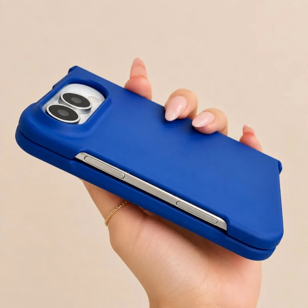 Maska Elegant Fold za iPhone 18 Duo plava - Slika 2