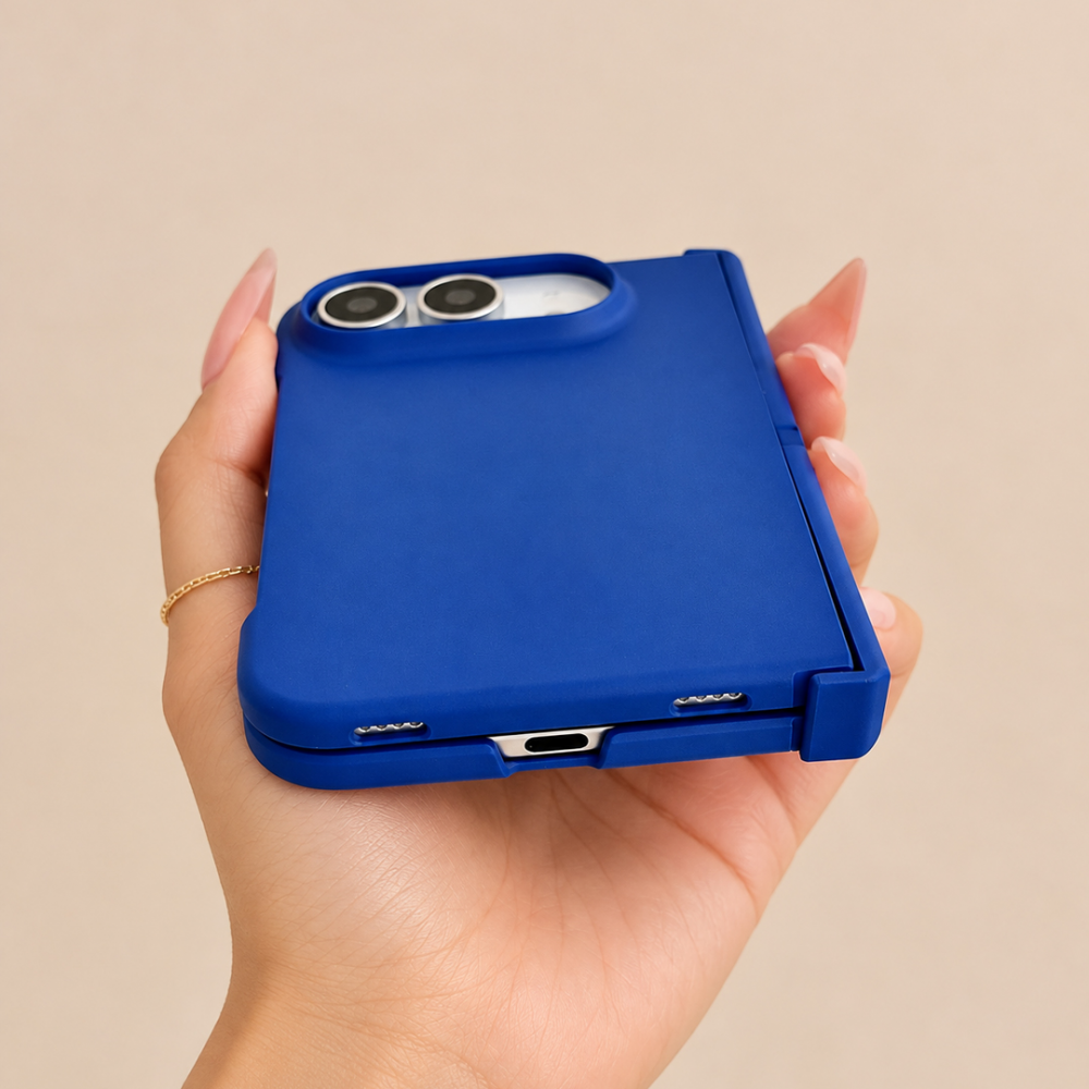 Maska Elegant Fold za iPhone 18 Duo plava - Slika 3